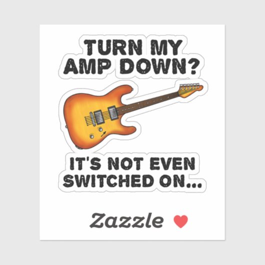 Zet mijn versterker neer elektrische gitaar grappi sticker (Vel)