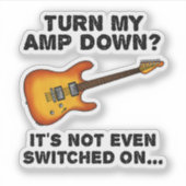 Zet mijn versterker neer elektrische gitaar grappi sticker (Voorkant)