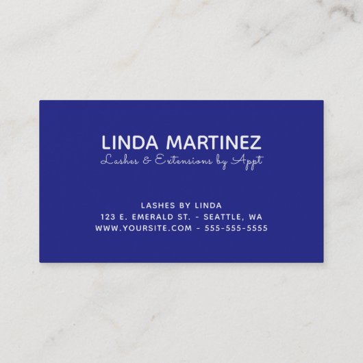 Zet mijn witte Logo op blauw Visitekaartje (Achterkant)