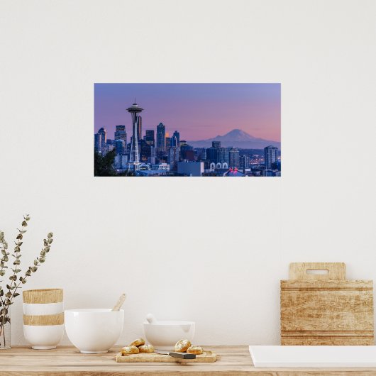 Zet Rainier op de achtergrond. Poster (Keuken)