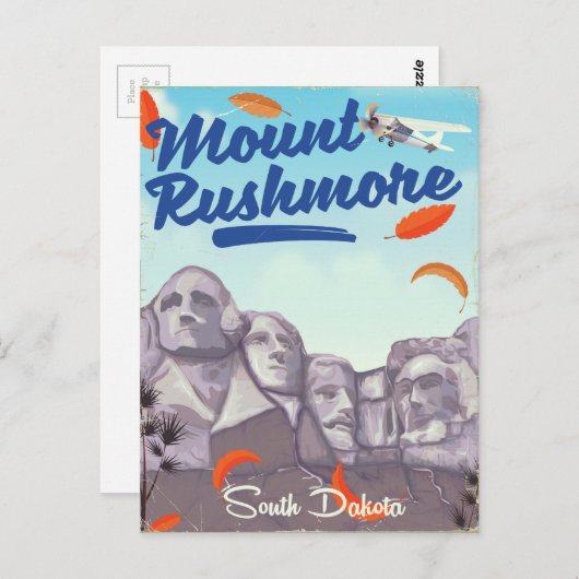 Zet Rushmore  de reisposter van de Stijl op. Briefkaart (Voorkant / Achterkant)