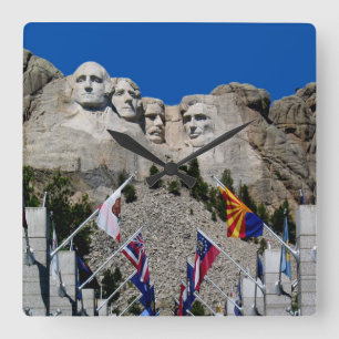 Zet Rushmore Nationaal Herdenkings Zuid-Dakota op Vierkante Klok