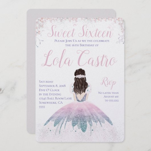 ZET SIXTEEN INVITE KAART (Voorkant / Achterkant)