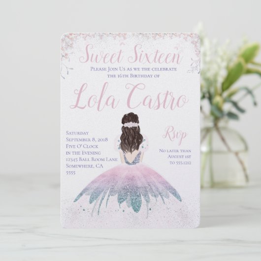 ZET SIXTEEN INVITE KAART (Staand voorkant)