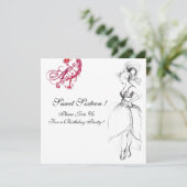 ZET SIXTEEN PARTIJMONOGRAM, rood zwart-wit Kaart (Staand voorkant)