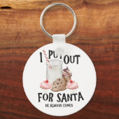 Zet uit voor kerstman hij komt altijd grappig kers sleutelhanger (Voorkant)