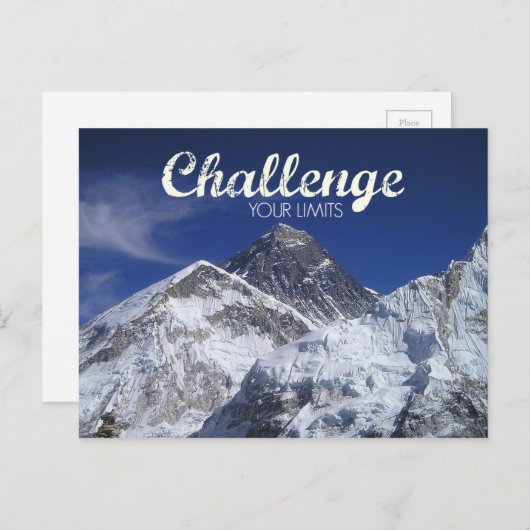 Zet Uitdaging Everest op Uw Briefkaart van Grenzen (Voorkant / Achterkant)