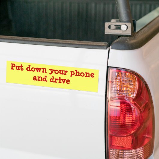 Zet uw telefoon en aandrijving neer bumpersticker (Op Truck)
