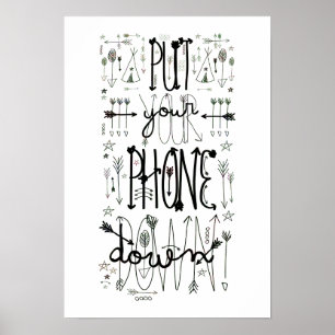 Zet uw telefoon neer (de Tint van de Regenboog) Poster