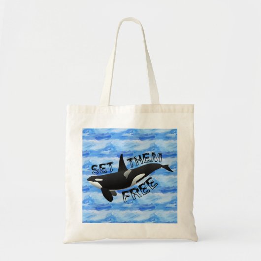 "Zet ze vrij" orca Tote Bag (Voorkant)