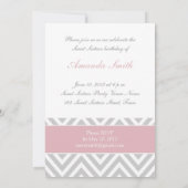 ZET ZES PINK GRAY CHEVRON PATTERN KAART (Achterkant)