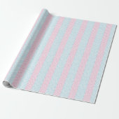 Zeta Chevron Stripe in Pink and Aqua Cadeaupapier (Uitgerold)