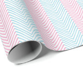 Zeta Chevron Stripe in Pink and Aqua Cadeaupapier (Rol Hoek)