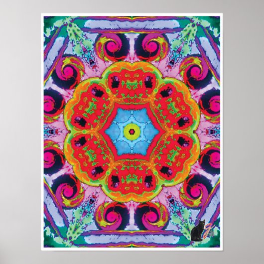 Zeta Kinetic Collage Kaleidoscope Poster (Voorkant)