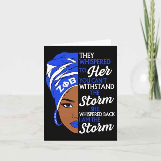 Zeta Phi Beta Sorority Black Vrouwen Pride Melanin Kaart (Voorkant)