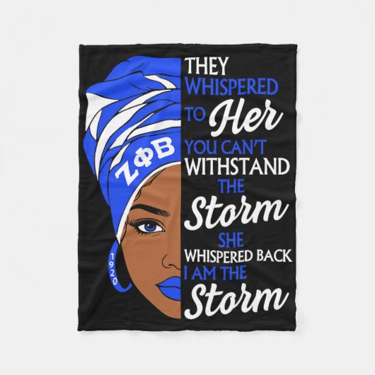 Zeta Phi Beta Sorority Black Women Pride Melanin A Fleece Deken (Voorkant)