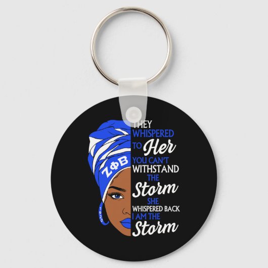 Zeta Phi Beta Sorority Black Women Pride Melanin A Sleutelhanger (Voorkant)