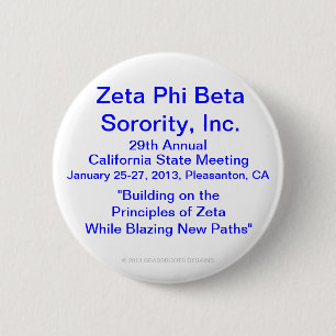Zeta Phi Beta Sorority, Inc., 29th Annual Meeting Ronde Button 5,7 Cm