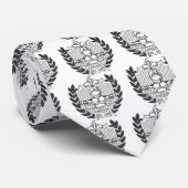 Zeta Zeta Zeta Frathood Crest - B&W Stropdas (Opgerold)