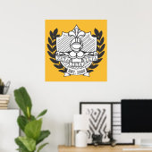 Zeta Zeta Zeta Frathood Crest - Kleur Poster (Thuiskantoor)