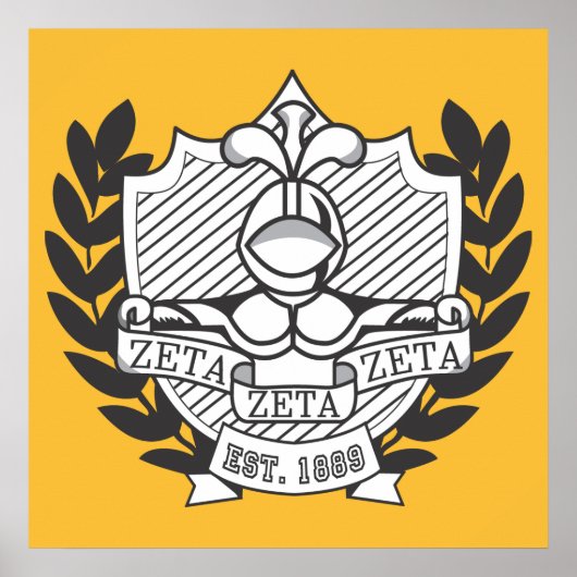 Zeta Zeta Zeta Frathood Crest - Kleur Poster (Voorkant)