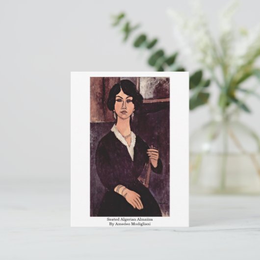 Zetel Algerijns Almaiisa door Amedeo Modigliani Briefkaart (Staand voorkant)