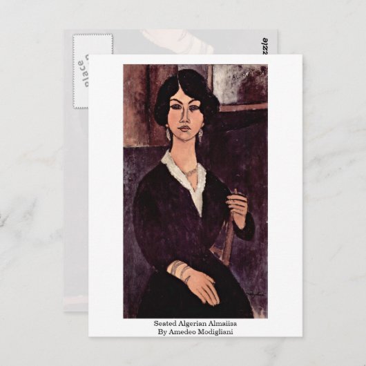 Zetel Algerijns Almaiisa door Amedeo Modigliani Briefkaart (Voorkant / Achterkant)