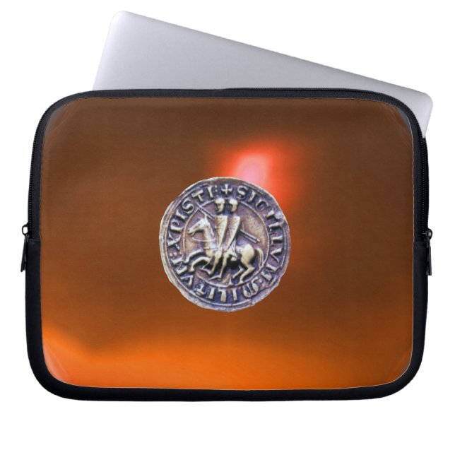 ZETEL VAN DE KNIGHTS oranje grijze gem Laptop Sleeve (Voorkant)