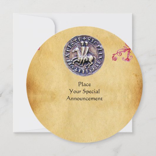 ZETEL VAN DE KNIGHTS-paarse TEMPLAR Kaart (Achterkant)