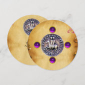 ZETEL VAN DE KNIGHTS-paarse TEMPLAR Kaart (Voorkant / Achterkant)