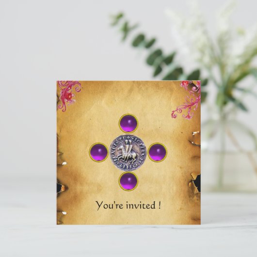 ZETEL VAN DE KNIGHTS-paarse TEMPLAR Kaart (Staand voorkant)