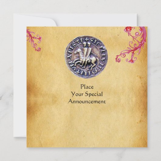 ZETEL VAN DE KNIGHTS-paarse TEMPLAR Kaart (Achterkant)