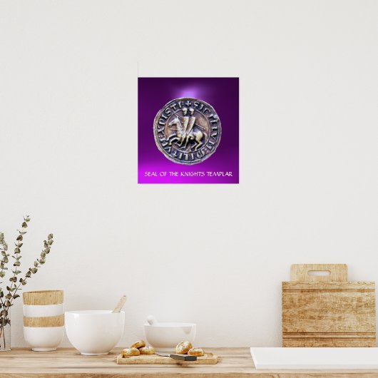 ZETEL VAN DE KNIGHTS-paarse TEMPLAR Poster (Keuken)