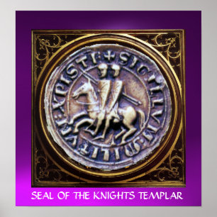 ZETEL VAN DE KNIGHTS-paarse TEMPLAR Poster