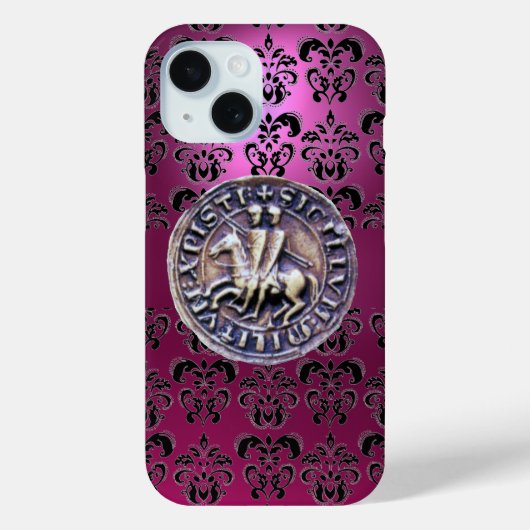 ZETEL VAN DE KNIGHTS TEMPLAR-demper, zwart roze Case-Mate iPhone Case (Achterkant)
