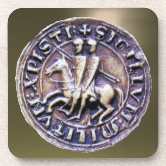 ZETEL VAN DE KNIGHTS TEMPLAR grijs Bier Onderzetter (Voorkant)