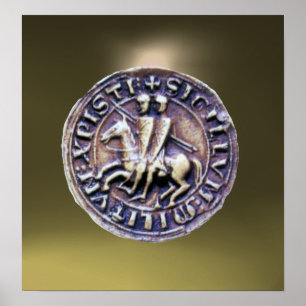 ZETEL VAN DE KNIGHTS TEMPLAR grijs Poster