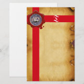 ZETEL VAN DE KNIGHTS TEMPLAR, Monogram PLAATS Briefpapier (Voorkant / Achterkant)