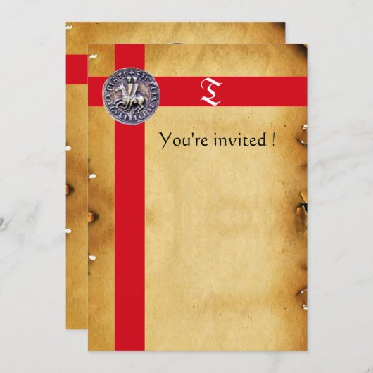 ZETEL VAN DE KNIGHTS TEMPLAR, Monogram PLAATS Kaart (Voorkant / Achterkant)