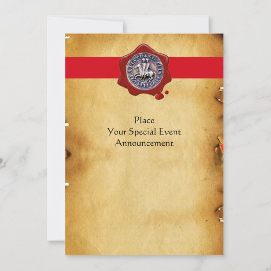 ZETEL VAN DE KNIGHTS-TEMPLAR, Monogram rode was Kaart (Achterkant)