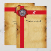 ZETEL VAN DE KNIGHTS-TEMPLAR, Monogram rode was, s Kaart (Voorkant / Achterkant)