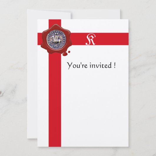 ZETEL VAN DE KNIGHTS-TEMPLAR, Monogram rode was, s Kaart (Voorkant)