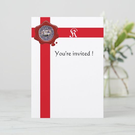 ZETEL VAN DE KNIGHTS-TEMPLAR, Monogram rode was, s Kaart (Staand voorkant)