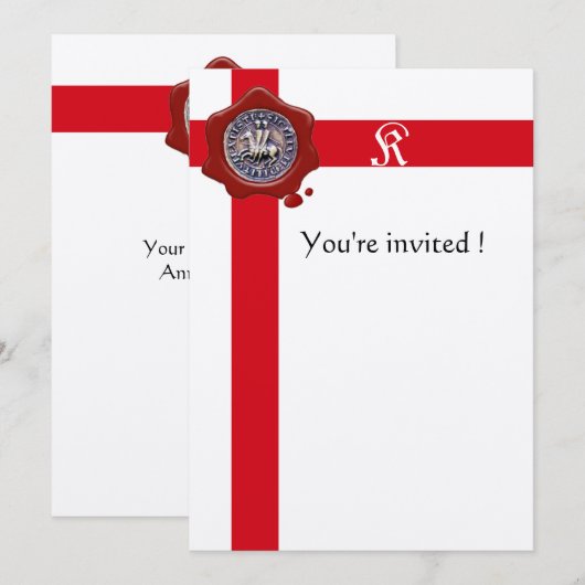 ZETEL VAN DE KNIGHTS-TEMPLAR, Monogram rode was, s Kaart (Voorkant / Achterkant)