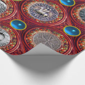 ZETEL VAN DE KNIGHTS TEMPLAR Red Blue Pareltjes Cadeaupapier (Hoek)