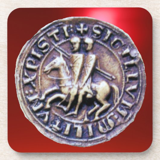 ZETEL VAN DE KNIGHTS TEMPLAR rood Onderzetter (Voorkant)