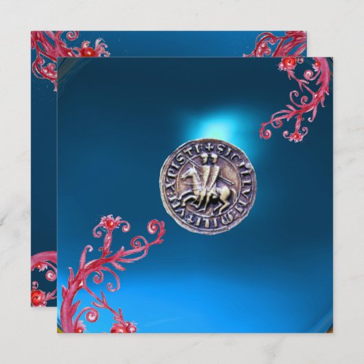 ZETEL VAN DE KNIGHTS TEMPLAR Sapphire blue Kaart (Voorkant / Achterkant)