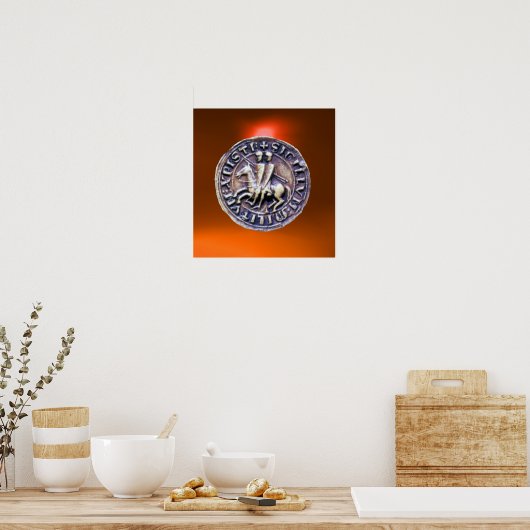 ZETEL VAN DE KNIGHTS TEMPLAR-sinaasappel Poster (Keuken)