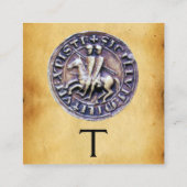 ZETEL VAN HET PLAATS VAN KNIGHTS TEMPLAR MONOGRAM VIERKANTE VISITEKAARTJE (Achterkant)