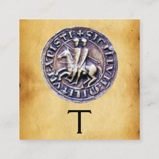 ZETEL VAN HET PLAATS VAN KNIGHTS TEMPLAR MONOGRAM VIERKANTE VISITEKAARTJE (Achterkant)